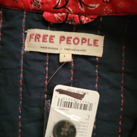 Free People Alexie Jacket Womens L Quilted Cottagecore Town & Country Heritage - Picture 4 of 8